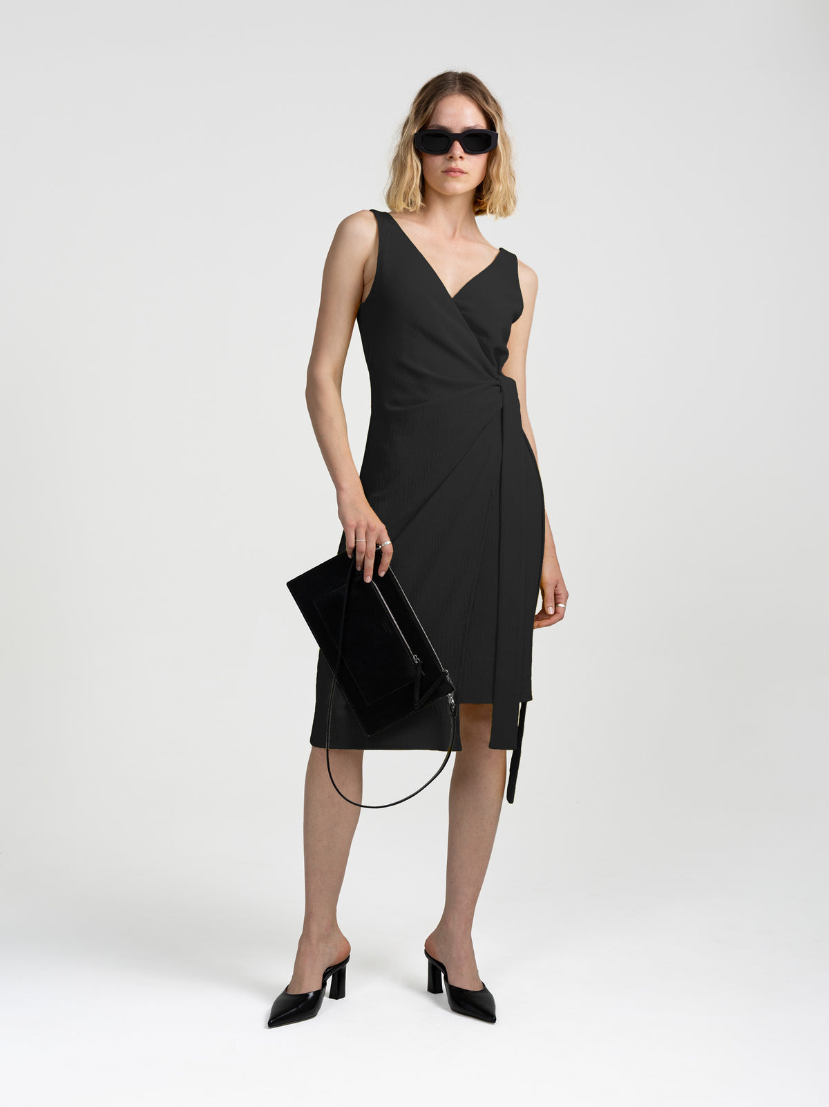 SID WRAP DRESS - CREPE BLACK