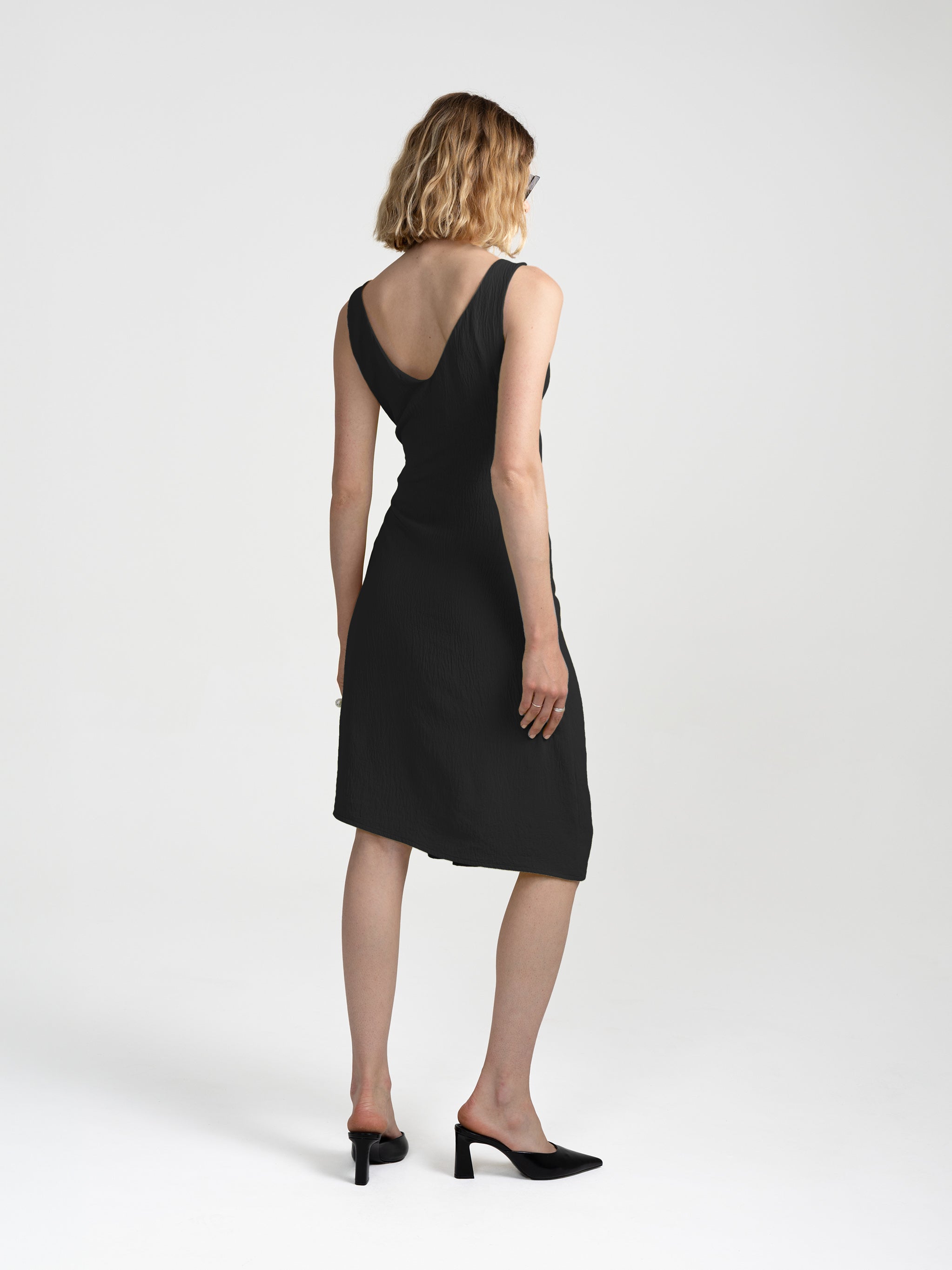 SID WRAP DRESS - CREPE BLACK