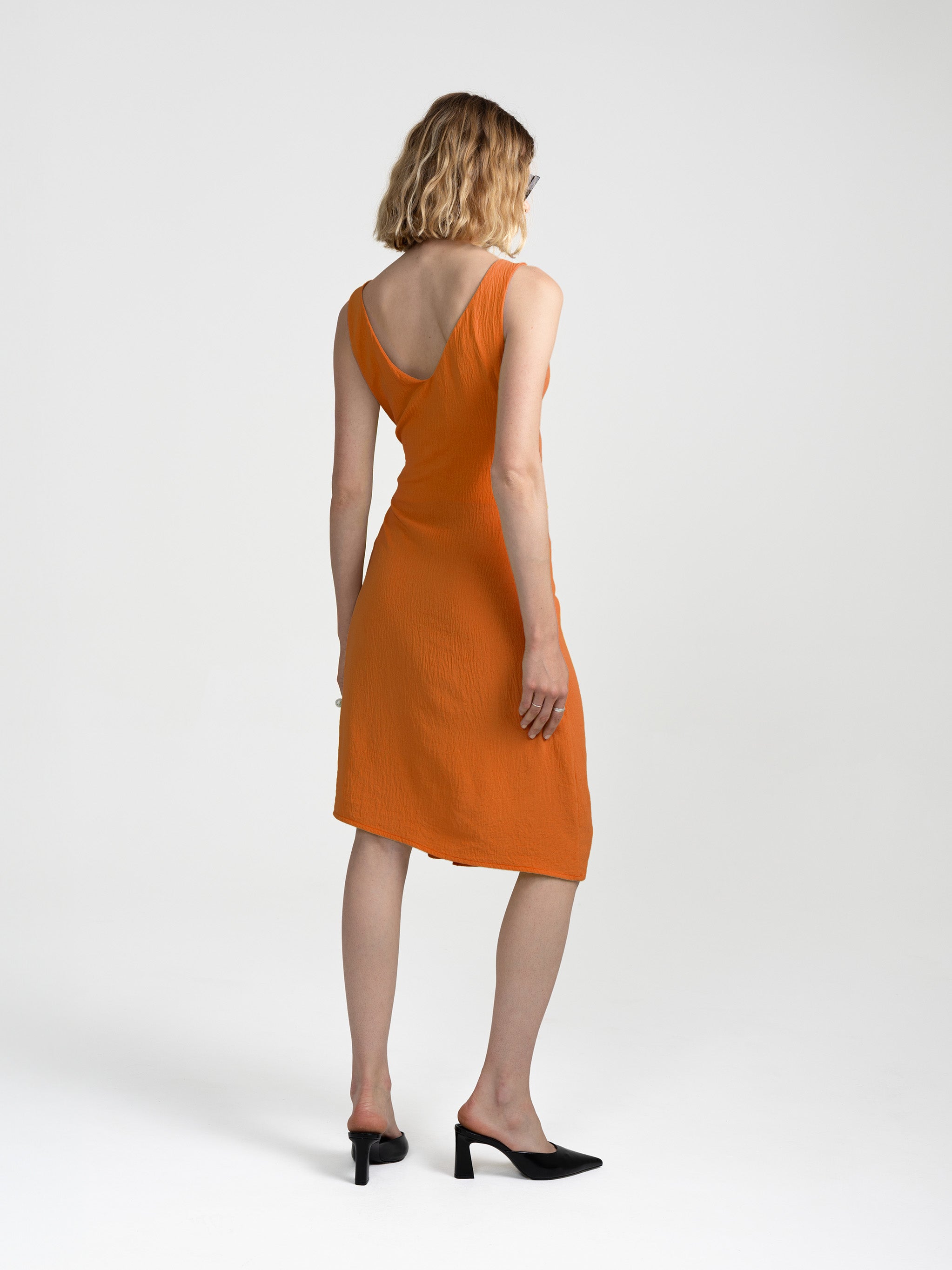 SID WRAP DRESS - CREPE ORANGE